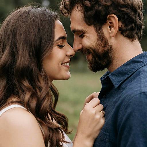 Intimate Moment Between Smiling Couple
