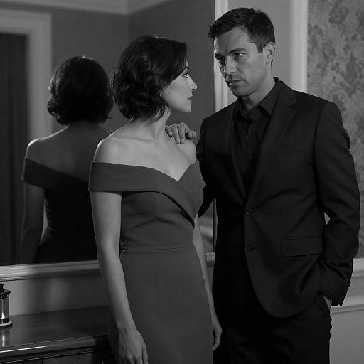 Intense Black-and-White Portrait in Dim Light