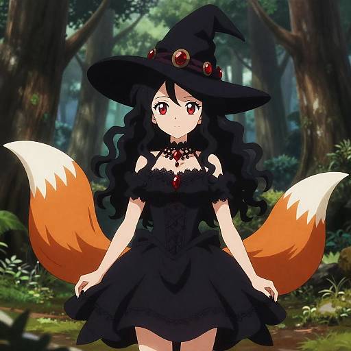 Crimson-Eyed Fox Spirit Witch