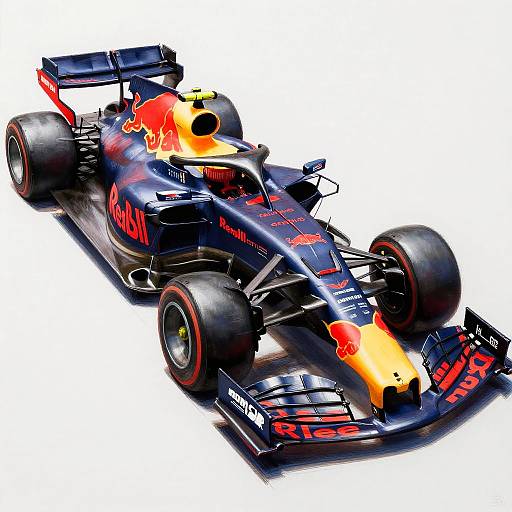 Futuristic Red Bull F1 Car Drawing