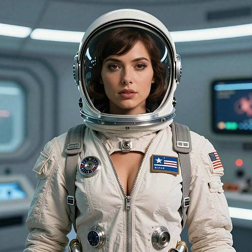 Realistic Retro-Futuristic Space Pilot Portrait