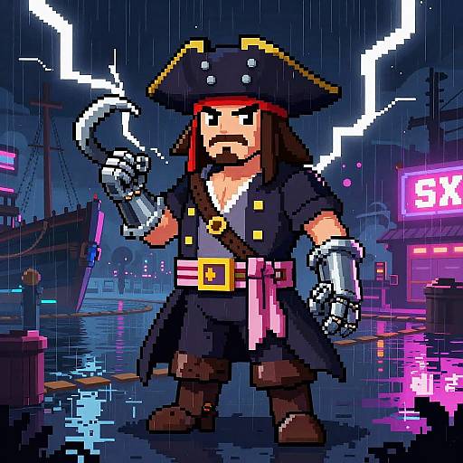 Pixel Art Pirate Android Captain