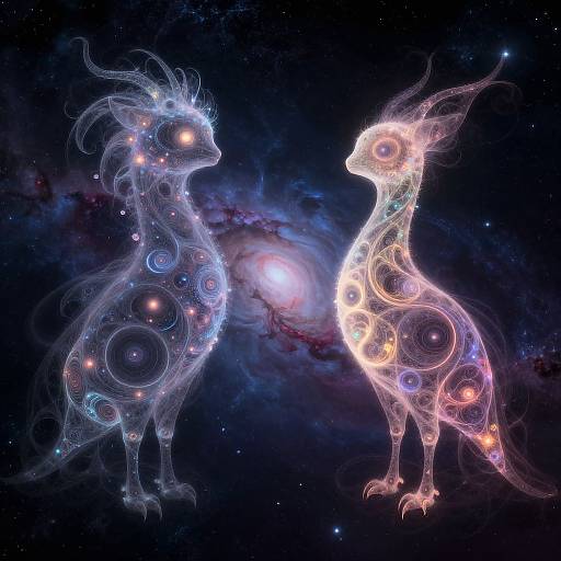 Cosmic Fractal Creatures in Space