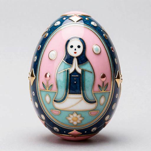 Funereal Gilded Easter Egg on Pink