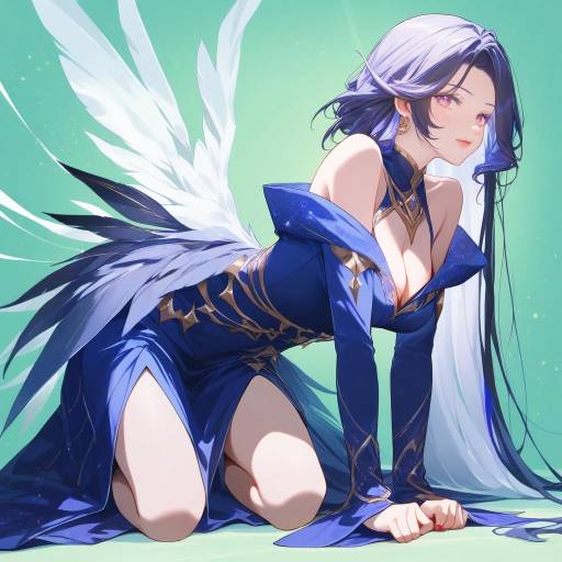 Regal Lady in a Blue Dress Regal Lady in a Blue Dress