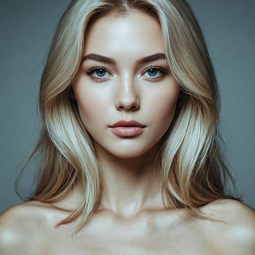Portrait of Scandinavian Woman with Blonde Hair