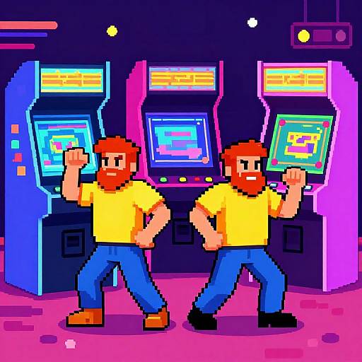 80s Pixel Art Arcade Characters