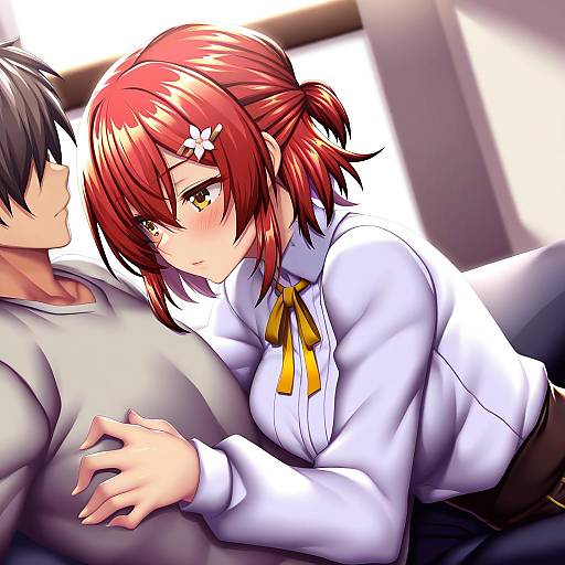 Illustration of Hanasaki miyabi, holostars in the style of Fi-san