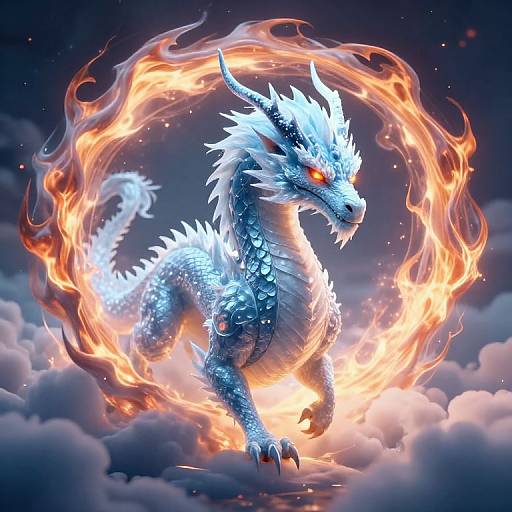 Majestic Ice Dragon Retreating Portal