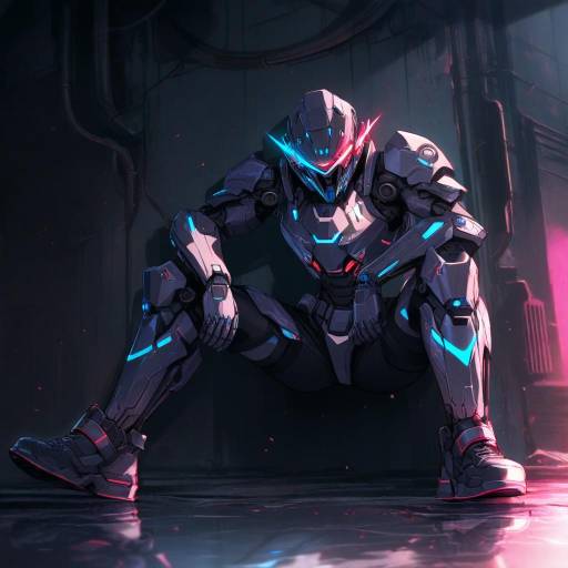 Neon Vigilante in a Dark Alleyway
