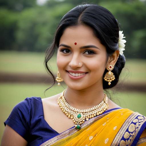 Elegant Half Saree Portrait of a Girl