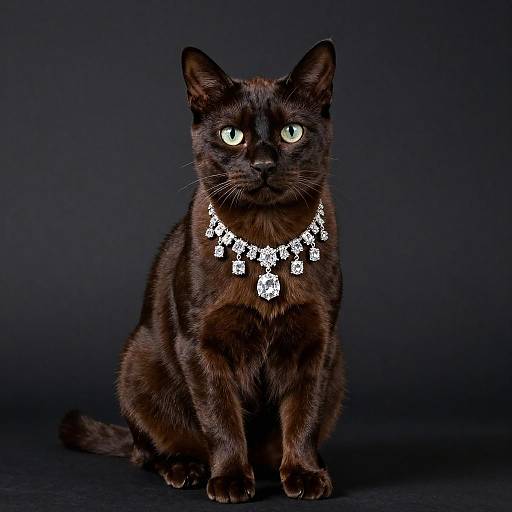Elegant Studio Portrait of a Havana Brown Cat