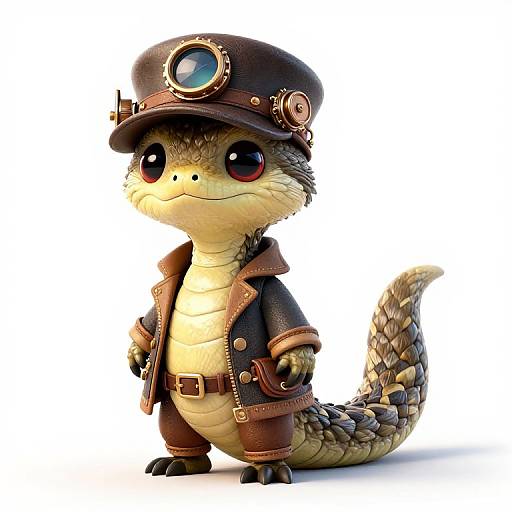 Steampunk Coyote Rattlesnake Portrait