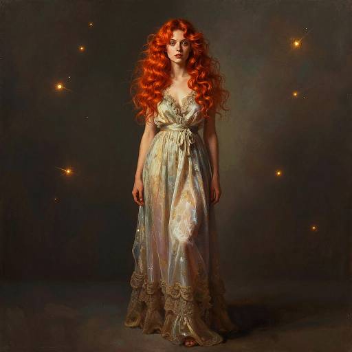 Bohemian Auburn Muse in Glowing Lights