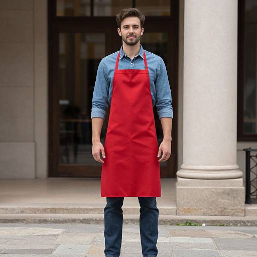 Man in Redbat Jeans Costume