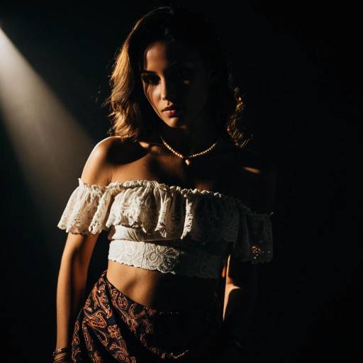 Sun-Kissed Woman in Lace Off-Shoulder Top Sun-Kissed Woman in Lace Off-Shoulder Top