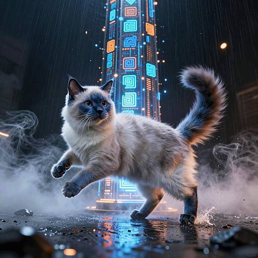 Cyber-Mage Blue-Point Himalayan Cat