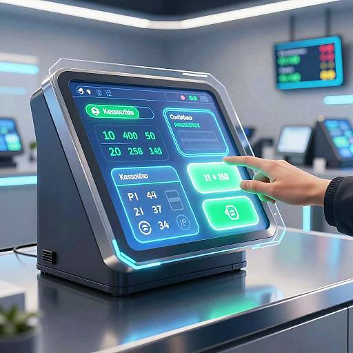 Futuristic Holographic Cashier Interface