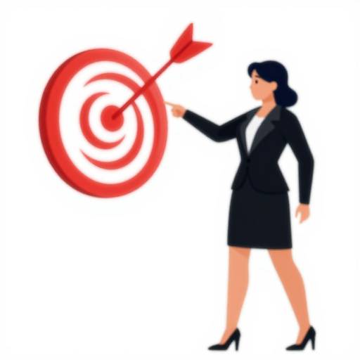 Elegant Businesswoman Hitting Target