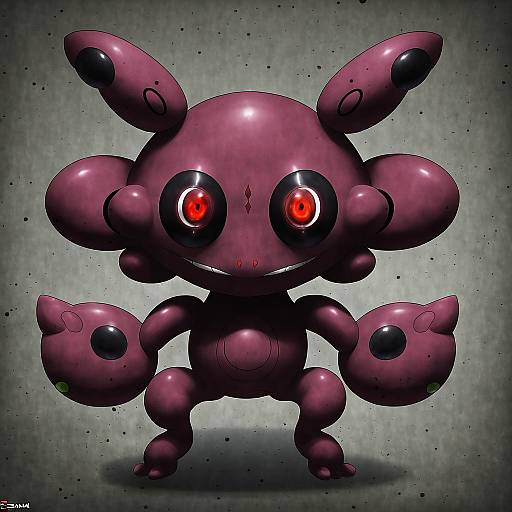Illustration of Munna, pokemon in the style of Egami