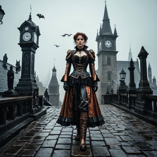 Enigmatic Alchemist on Victorian Rooftop