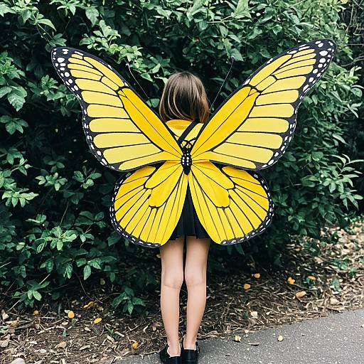Yellow Butterfly Wings Costume Girl