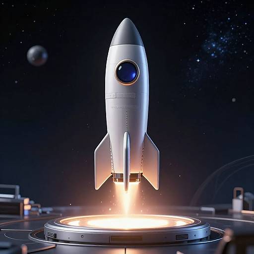 Hyperrealistic Virtual Assistant Rocket Capsule