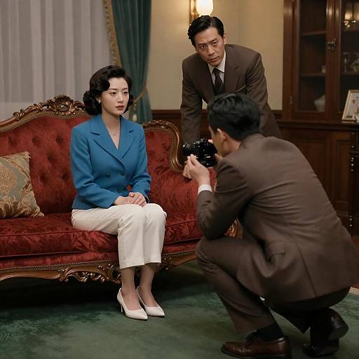 Vintage Film Scene in Luxurious Room