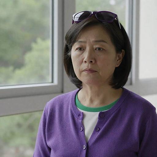 Serious Woman in Casual Setting