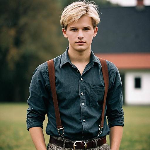 Stylish Male in German Outfit Portrait