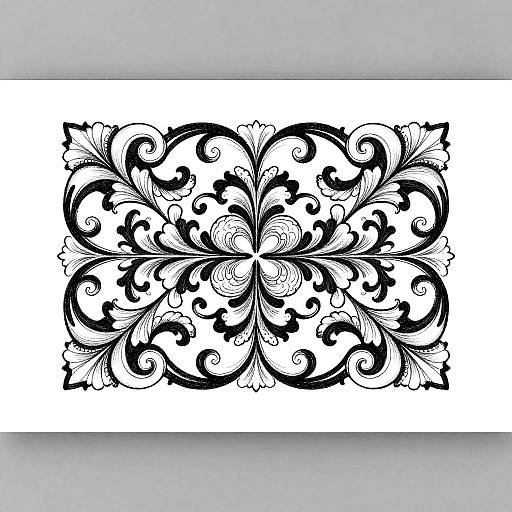 Ornate Black and White Floral Pattern