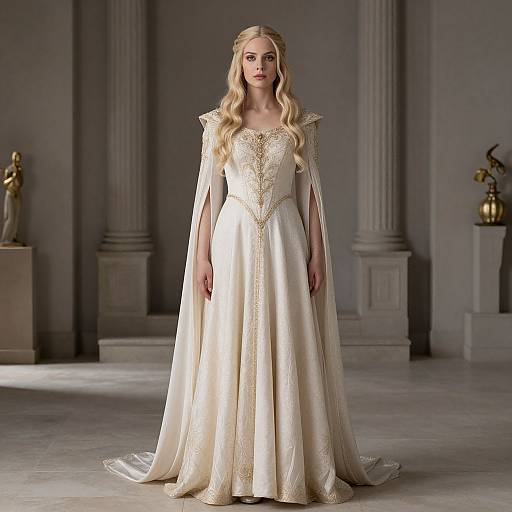 Galadriel-Inspired Dress with Blonde Hair
