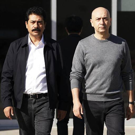 Urban Stroll: Two Men Outdoors