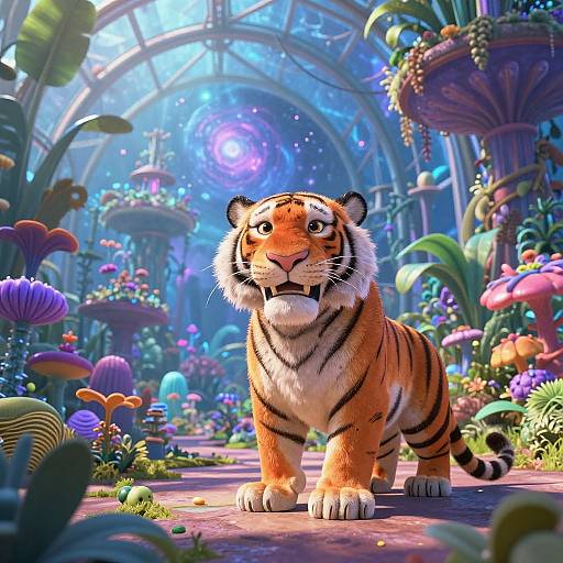 Epic Pixar-Inspired Celestial Tiger Scene