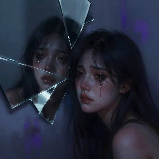 Fragmented Heartbreak in Indigo Hues