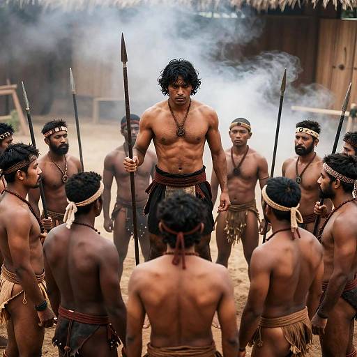 Primitive Warriors Gathering with Spears