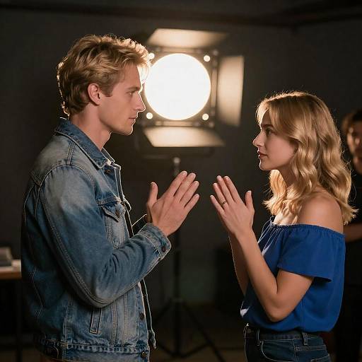 Backlit Connection: Blonde Couple Moment