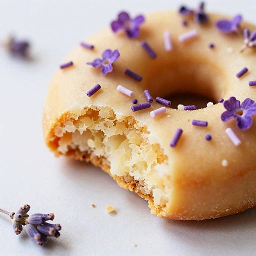Lavender Lilac Half-Eaten Cookie Close-Up
