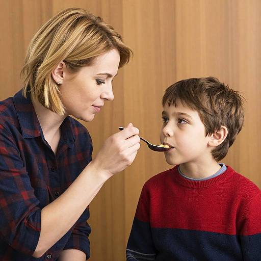 Candid Indoor Moment Between Woman and Boy