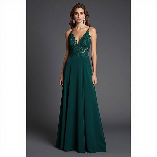 Elegant Emerald Green Evening Dress