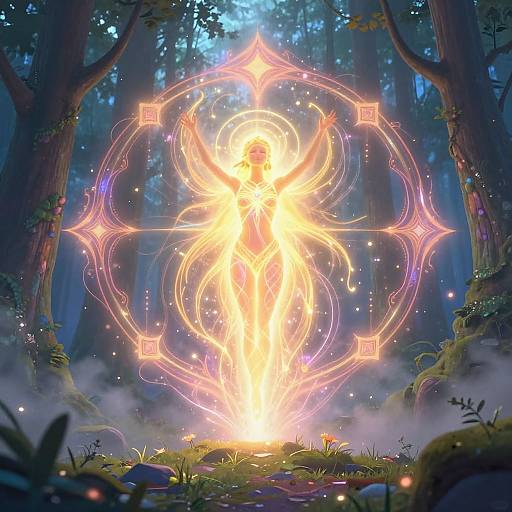 Mystical Forest Rebirth Symbol at Dawn