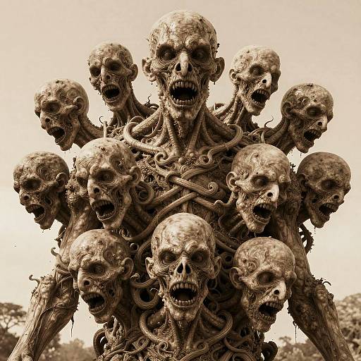 Surreal Sepia Humanoid Horror