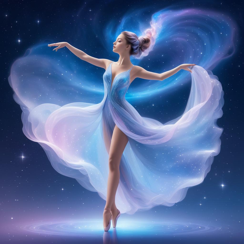 Ethereal Dancer in Cosmic Nebula