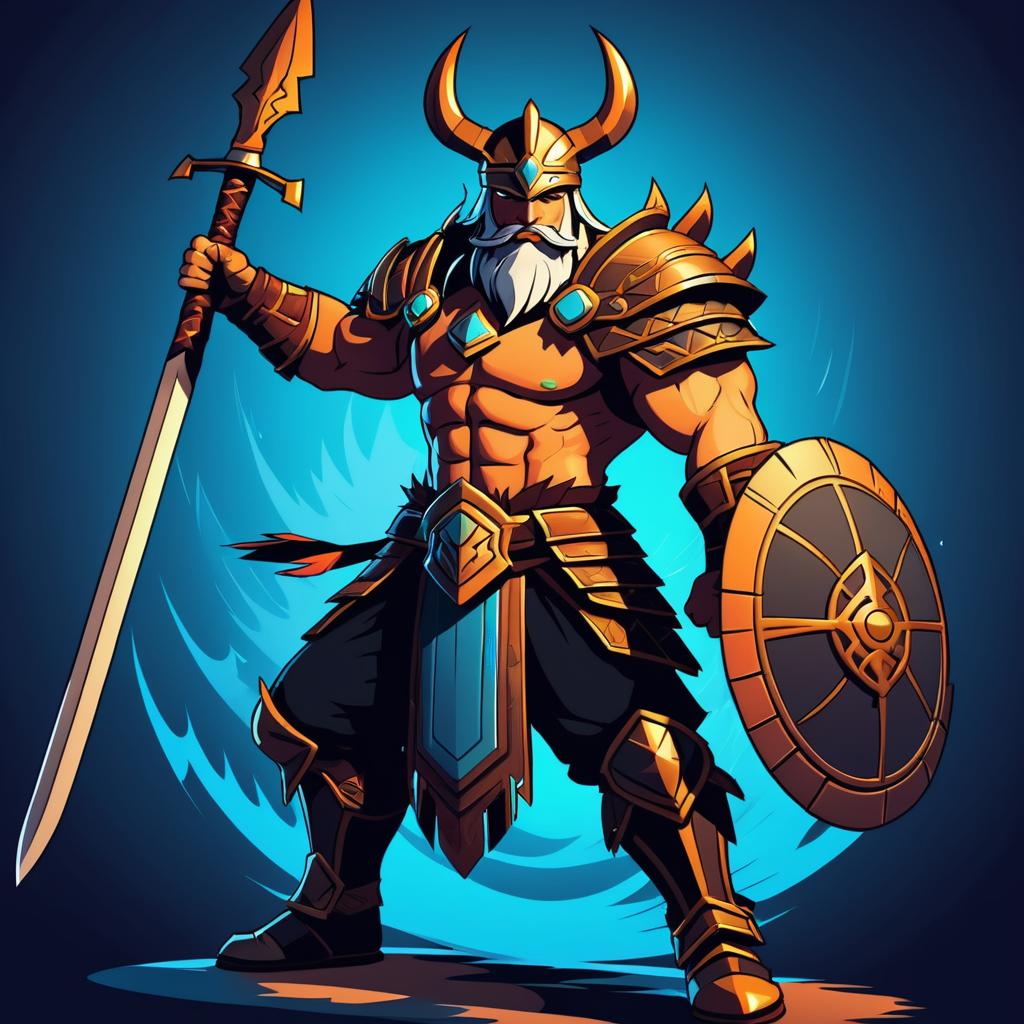 Stylish Warrior Character Illustration by Bonehaus