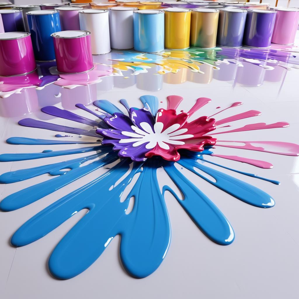 Realistic Paint Spill Flower Art