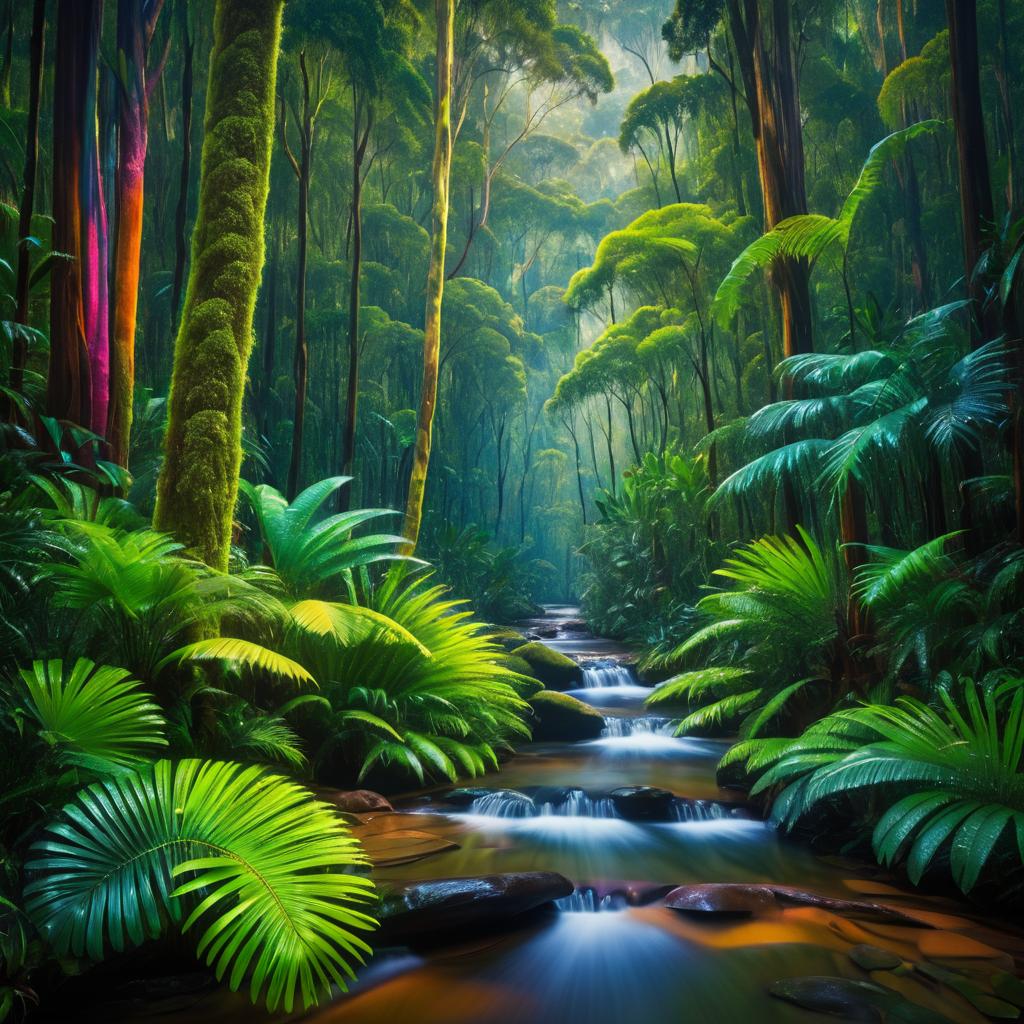 Vibrant Australian Rainforest in Transition