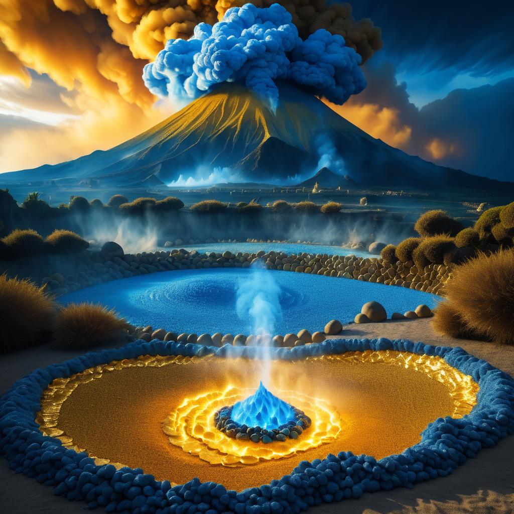 Golden Pebble Volcano with Demonic Eye