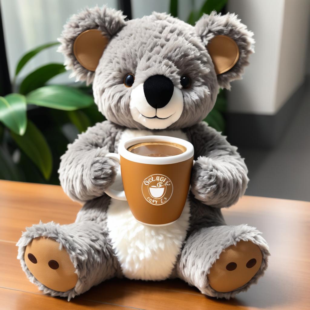 Cuddly Koala with Coffee Illustration