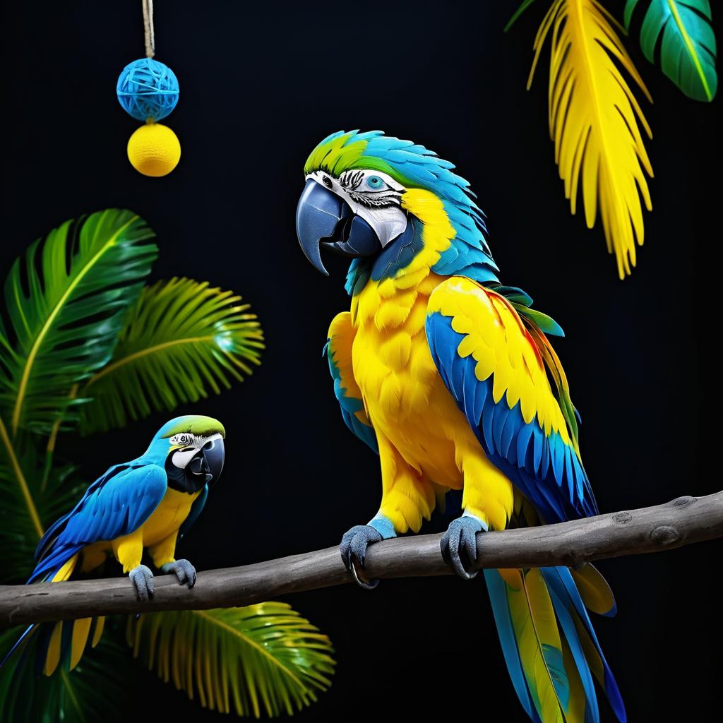 Vibrant Parrot on Tree Branch