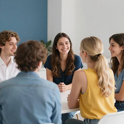 Casual Gathering of Friends in Bright Room